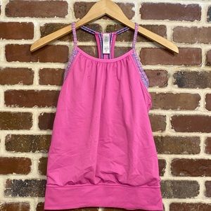 Ivivva pink tank top with built in bra size 10